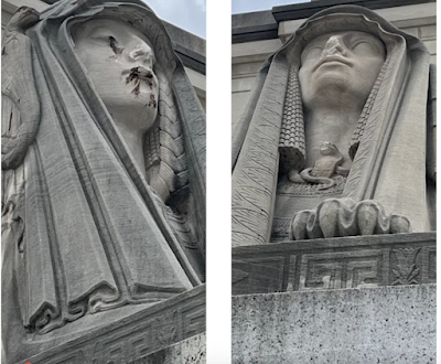 Wandale uszkodzili monumentalne sfinksy w Domu Świątyni Obrządku Szkockiego w Waszyngtonie