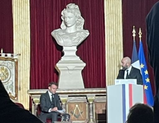 Prezydent Macron w siedzibie Wielkiego Wschodu Francji