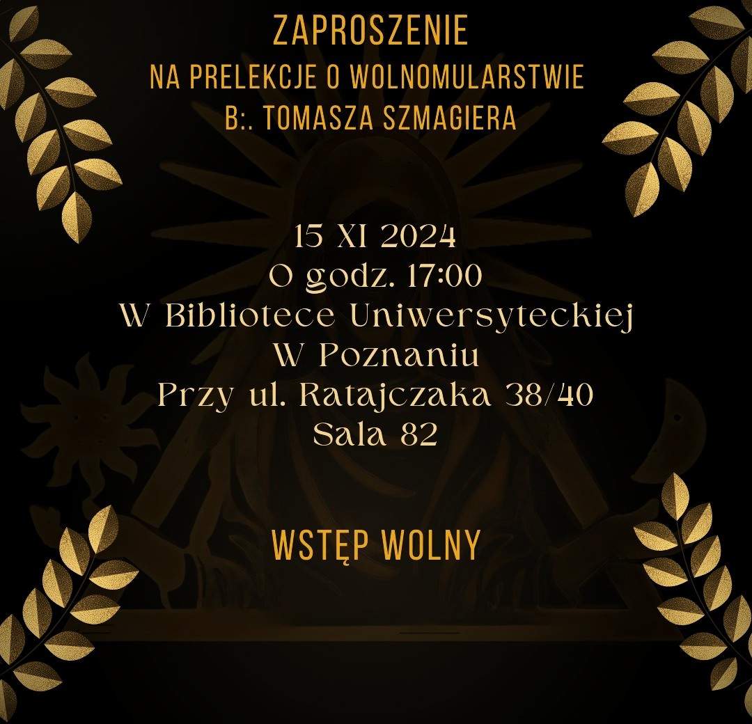Лекция о масонстве в Познани 15 ноября.